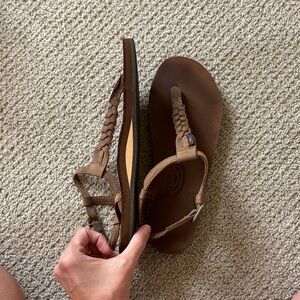 Rainbow Women’s Brown Braided Toe-Post Sandals